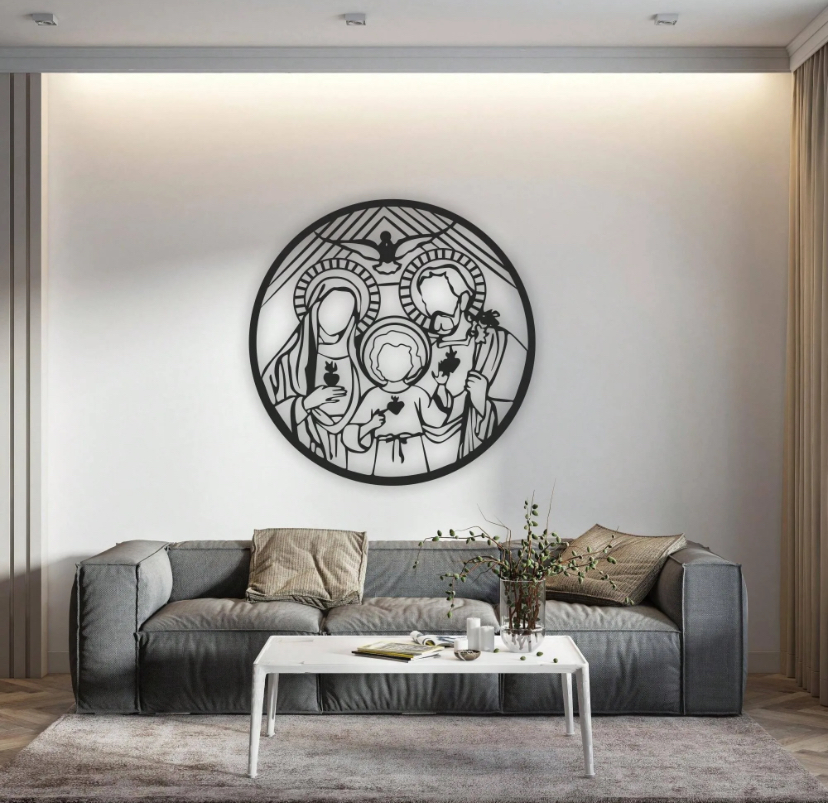 Mandala da Sagrada Família em MDF para Decoração de Ambiente - 40cm - Image 2
